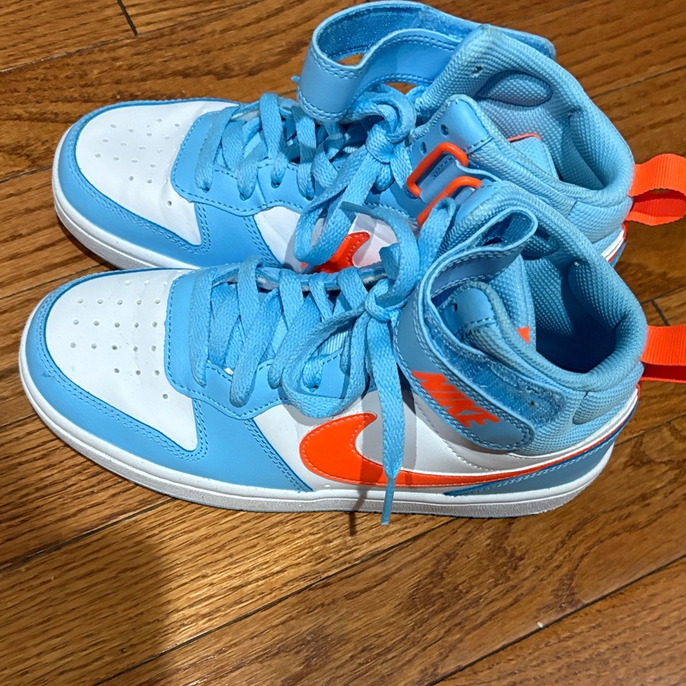 Nike Kids Sky Blue and Orange Sneakers